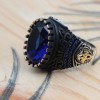 Sapphire Men Ring, Turkish Handmade Silver Men Ring, Mens Handmade Ring, Ottoman Ring, Men Jewelry, Gift for Him, 925k Sterling Silver Ring Sapphire Men Ring, Turkish Handmade Silver Men Ring, Mens Handmade Ring, Ottoman Ring, Men Jewelry, Gift for Him, 925k Sterling Silver Ring