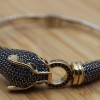 Sapphire Bracelet, Tiger Bracelet, Handmade Bracelet, Bangle Cuff, Turkish Handmade, Ottoman Bracelet, Gift For Her, 925k Sterling Silver
