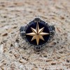 Turkish Handmade Ring, Compass Ring, Men's Handmade Ring, Anchor Ring, Agate Men Ring, Mens Jewelry, Gift for Him, 925k Sterling Silver Ring