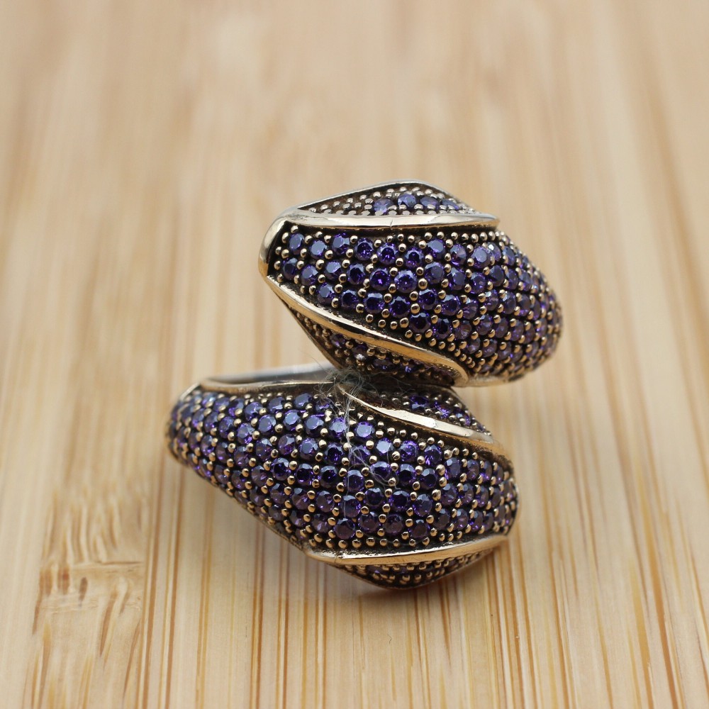 Amethyst Snake Ring, Handmade Women's Ring, Turkish Handmade, Silver Ladies Ring,  Snake Ring, Ladies Ring, 925k Sterling Silver Ring, Snake