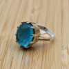 Turkish Handmade Ring, Silver Ladies Ring, Handmade Women Ring, Ottoman Women Ring, Aquamarine Ring, Ladies Ring, 925k Sterling Silver Ring,