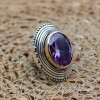 Amethyst Ring, Handmade Women Ring, Turkish Handmade Silver Ladies Ring, Ottoman Ring, Boho Ladies Ring, 925k Sterling Silver, Zircon Ring