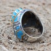 Turquoise Men's Ring, Handmade Ring, Turkish Handmade Silver Men Ring, Ottoman Ring, Men's Jewelry, Gift for Him, 925k Sterling Silver Ring