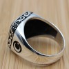 Onyx Ring, Men's Handmade Ring, Turkish Handmade Silver Men's Ring, Star And Crescent, Mens Jewelry, Gift for Him, 925k Sterling Silver Ring