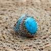 Turquoise Men's Ring, Handmade Ring, Turkish Handmade Silver Men Ring, Ottoman Ring, Men's Jewelry, Gift for Him, 925k Sterling Silver Ring