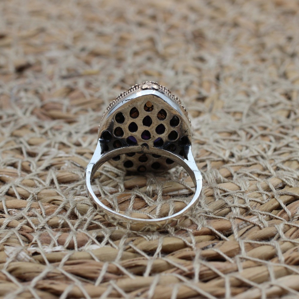 Amethyst Set, Authentic Set, Handmade Set Women, Turkish Handmade, Ladies Jewelry Set, Earring, Pendant, Ladies Set, 925k Sterling Silver