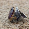 Amethyst Men's Ring, Mens Handmade Ring, Turkish Handmade Silver Men Ring, Ottoman Men Ring, Men Jewelry, Gift for Him, 925k Sterling Silver