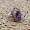 Amethyst Ring, Handmade Women's Ring, Turkish Handmade, Silver Ladies Ring, Ottoman Ring, Authentic, Ladies Ring, 925k Sterling Silver Ring,