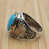 Turquoise Men's Ring, Handmade Ring, Turkish Handmade Silver Men Ring, Ottoman Ring, Men's Jewelry, Gift for Him, 925k Sterling Silver Ring