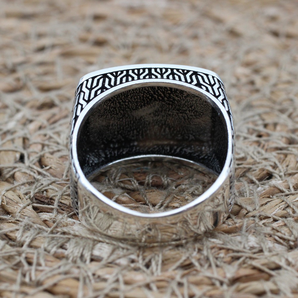 Men's Ring, Turkish Handmade, Silver Men's Ring, Men's Handmade Ring, Ottoman Ring, Men's Jewelry, Gift for Him, 925k Sterling Silver Ring