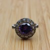 Amethyst Ring, Handmade Women Ring, Turkish Handmade Silver Ladies Ring, Ottoman Ring, Ladies Ring, 925k Sterling Silver, Zircon Ring