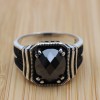 Onyx Ring, Men's Handmade Ring, Turkish Handmade Silver Men's Ring, Ottoman Men Ring, Men's Jewelry, Gift for Him, 925k Sterling Silver Ring