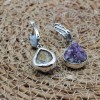Amethyst Ladies Earring, Stud Earring, Handmade Women's Earring, Turkish Handmade, Ottoman Ladies Earring, Gift For Her, 925 Sterling Silver