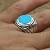 Turquoise Men's Ring, Handmade Men's Ring, Turkish Handmade Men's Ring, Ottoman Ring, Men's Jewelry, Gift for Him, 925k Sterling Silver Ring