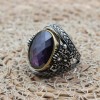 Amethyst Men's Ring, Ottoman Men's Ring, Handmade Men's Ring, Turkish Handmade Men's Ring, Men's Jewelry, Gift for Him, 925 Sterling Silver