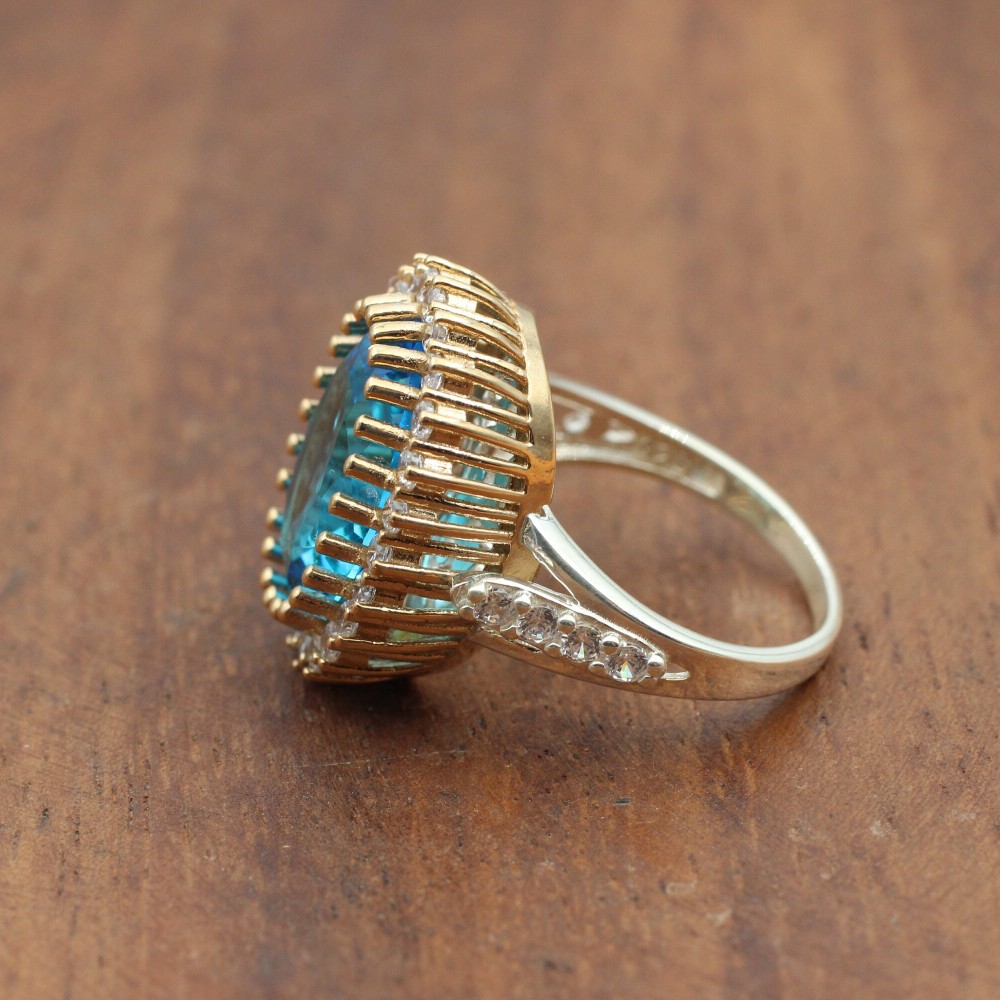 Aquamarine Set, Authentic Set, Handmade Women Set, Turkish Handmade, Ladies Jewelry Set, Earring, Ladies Set, 925k Sterling Silver, Jewelry,