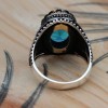 Aquamarine Ring, Mens Handmade Ring, Turkish Handmade Silver Men Ring, Ottoman Ring, Men's Jewelry, Gift for Him, 925k Sterling Silver Ring