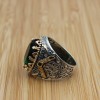 Emerald Men's Ring, Handmade Mens Ring, Turkish Handmade Silver Men Ring, Ottoman Men Ring, Mens Jewelry, Gift for Him, 925k Sterling Silver