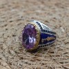 Amethyst Men's Ring, Mens Handmade Ring, Turkish Handmade Silver Men Ring, Ottoman Men Ring, Men Jewelry, Gift for Him, 925k Sterling Silver