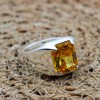 Men's Handmade Ring, Turkish Handmade Ring, Citrine Men's Ring, Ottoman Men's Ring, Men's Jewelry, Gift for Him, 925k Sterling Silver Ring