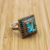 Turkish Handmade Ring, Silver Ladies Ring, Handmade Women Ring, Ottoman Women Ring, Aquamarine Ring, Ladies Ring, 925k Sterling Silver Ring,