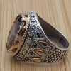 Turkish Handmade Silver Men's Ring, Men's Handmade Ring, Yemeni Ring, Mystic Topaz Ring, Ottoman Ring, Gift for Him, 925k Sterling Silver,