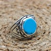Turquoise Men's Ring, Handmade Men's Ring, Turkish Handmade Men's Ring, Ottoman Ring, Men's Jewelry, Gift for Him, 925k Sterling Silver Ring