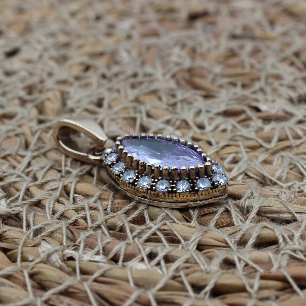 Amethyst Set, Authentic Set, Handmade Set Women, Turkish Handmade, Ladies Jewelry Set, Earring, Pendant, Ladies Set, 925k Sterling Silver