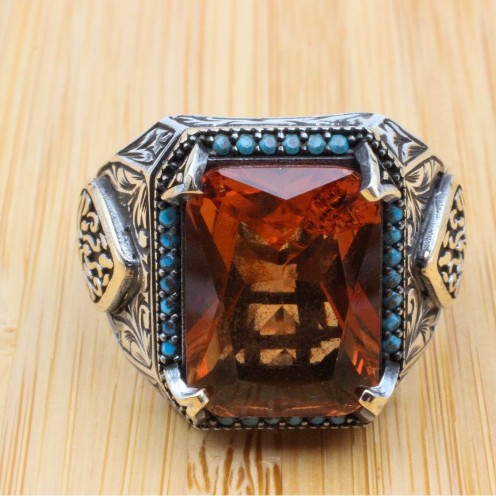 Men's Handmade Ring, Turkish Handmade Silver Men Ring, Ottoman Ring, Alexandrite Ring, Men's Jewelry, Alexandrite, 925k Sterling Silver Ring