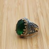 Emerald Men's Ring, Handmade Mens Ring, Turkish Handmade Silver Ring, Ottoman Men Ring, Men's Jewelry, Gift for Him, 925k Sterling Silver