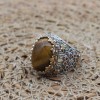 Tiger Eye Men's Ring, Ottoman Men's Ring, Handmade Men's Ring, Turkish Handmade Men's Ring, Men's Jewelry, Gift for Him, 925 Sterling Silver