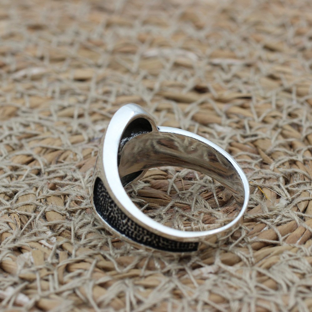 Men's Ring, Turkish Handmade, Silver Men's Ring, Men's Handmade Ring, Ottoman Ring, Men's Jewelry, Gift for Him, 925k Sterling Silver Ring