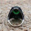 Mens Handmade Ring, Turkish Handmade Silver Men Ring, Ottoman Men Ring, Emerald Ring, Men's Jewelry, Gift for Him, 925k Sterling Silver Ring