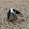 Emerald Men's Ring, Ottoman Men's Ring, Handmade Men's Ring, Turkish Handmade Men's Ring, Men's Jewelry, Gift for Him, 925 Sterling Silver