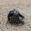 Turkish Handmade Silver Men's Ring, Men's Handmade Ring, Yemeni Men's Ring, Onyx Ring, Ottoman Ring, Gift for Him, 925k Sterling Silver,