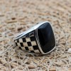 Handmade Silver Men's Ring, Onyx Men's Ring, Turkish Handmade Men's Ring, Men's Ring, Ottoman Mens Ring, Gift for Him, 925k Sterling Silver,