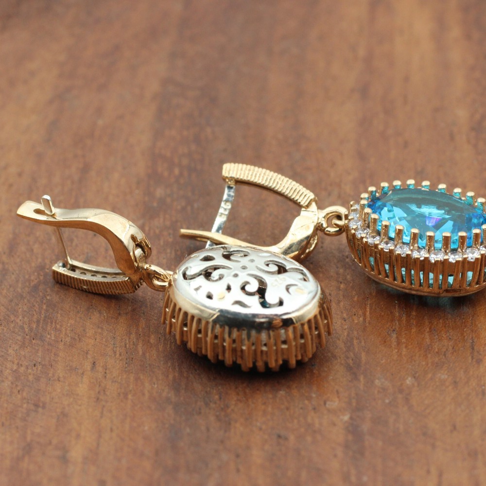 Aquamarine Set, Authentic Set, Handmade Women Set, Turkish Handmade, Ladies Jewelry Set, Earring, Ladies Set, 925k Sterling Silver, Jewelry,