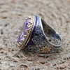 Amethyst Men's Ring, Mens Handmade Ring, Turkish Handmade Silver Men Ring, Ottoman Men Ring, Men Jewelry, Gift for Him, 925k Sterling Silver