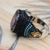 Amethyst Men's Ring, Mens Handmade Ring, Turkish Handmade Silver Men Ring, Ottoman Men Ring, Men Jewelry, Gift for Him, 925k Sterling Silver
