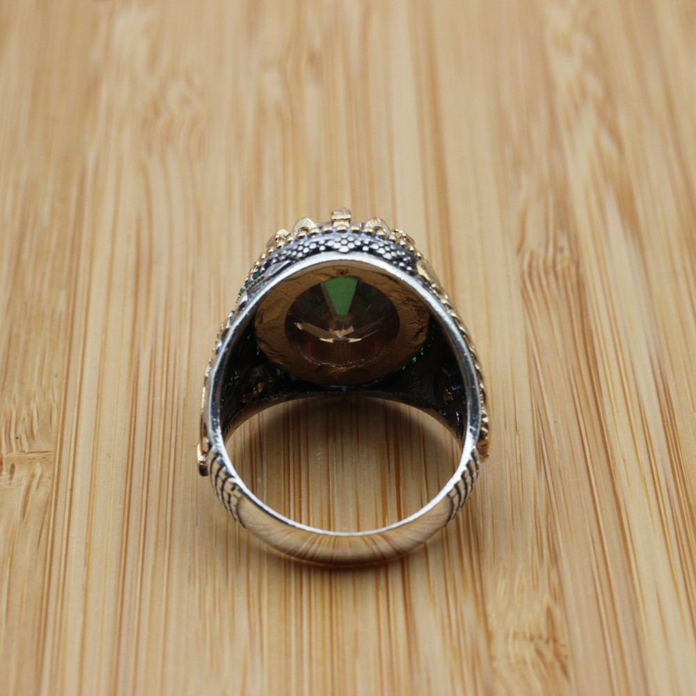 Mystic Topaz Men's Ring, Handmade Men's Ring, Turkish Handmade Ring, Silver Men's Ring, Men's Jewelry, Gift for Him, 925k Sterling Silver