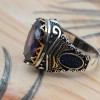 Amethyst Men's Ring, Mens Handmade Ring, Turkish Handmade Silver Men Ring, Ottoman Men Ring, Men Jewelry, Gift for Him, 925k Sterling Silver