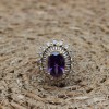 Amethyst Ring, Handmade Women's Ring, Turkish Handmade, Silver Ladies Ring, Ottoman Ring, Authentic, Ladies Ring, 925k Sterling Silver Ring,