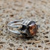 Amethsyt Ladies Ring, Two Stone Ladies Ring, Topaz Ring, Handmade Women Ring, Reversible Ring, Ottoman Women's Ring, 925 Sterling Silver,