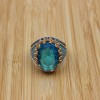 Mens Handmade Ring, Turkish Handmade Silver Men Ring, Ottoman Ring, Aquamarine Ring, Men's Jewelry, Gift for Him, 925k Sterling Silver Ring