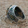 Emerald Men's Ring, Ottoman Men's Ring, Handmade Men's Ring, Turkish Handmade Men's Ring, Men's Jewelry, Gift for Him, 925 Sterling Silver