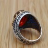 Amber Ring, Men's Handmade Ring, Ottoman Men Ring, Turkish Handmade Silver Men Ring, Men's Jewelry, Gift for Him, 925k Sterling Silver Ring