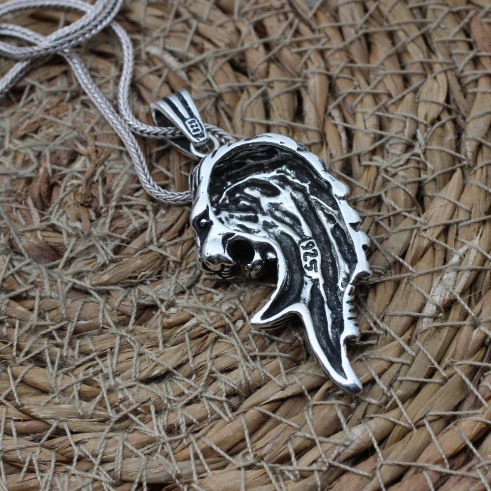 Men's Necklace, Mens Pendant, Lion King Pendant, Turkish Handmade Lion Necklace, Mens Jewelry, Gift for Him, 925 Sterling Silver, Pendant