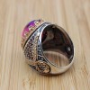 Men's Handmade Ring, Turkish Handmade Ring, Ottoman Men's Ring, Tourmaline Men's Ring, Yemeni Mens Ring, Gift for Him, 925k Sterling Silver