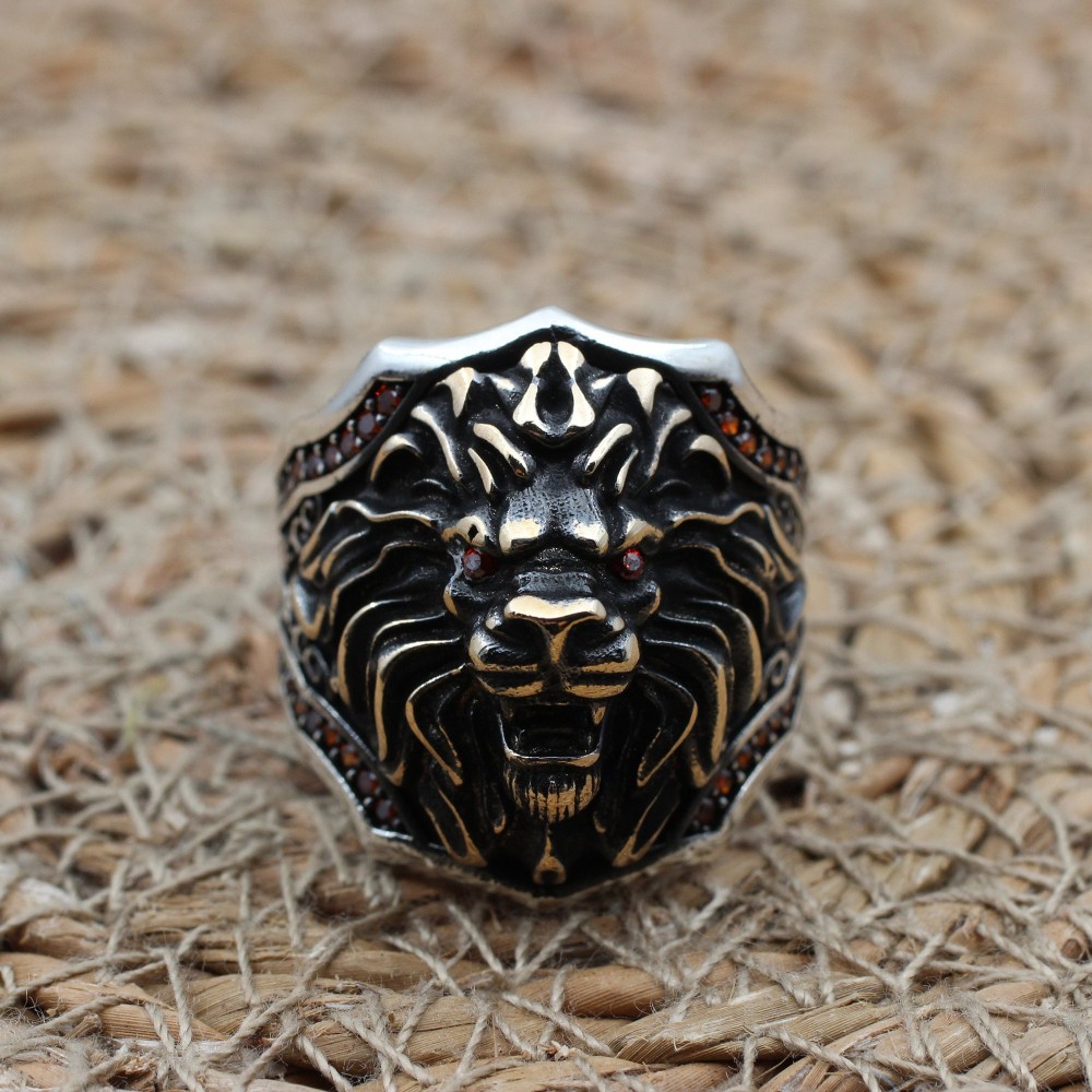 Mens Handmade Ring, Lion Ring, Handmade Silver Men Ring, Ottoman Men Ring, Ruby Ring, Men's Jewelry, Gift for Him, 925k Sterling Silver Ring Mens Handmade Ring, Lion Ring, Handmade Silver Men Ring, Ottoman Men Ring, Ruby Ring, Men's Jewelry, Gift for Him, 925k Sterling Silver Ring