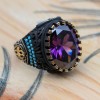 Amethyst Men's Ring, Mens Handmade Ring, Turkish Handmade Silver Men Ring, Ottoman Men Ring, Men Jewelry, Gift for Him, 925k Sterling Silver